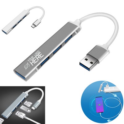 4 Ports Type C to USB Hub for Laptop