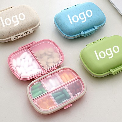 4 3/10"x3 1/5"x1 1/5" Portable 8-Grid Pillbox Pill Case/Organizer