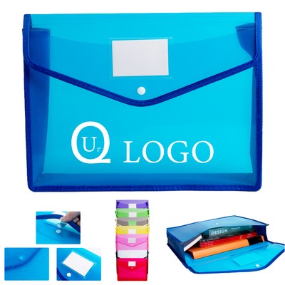 Plastic File Envelope Pouch w/ Label Pocket