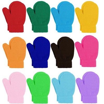 Toddler Knitted Mittens Magic Stretch Gloves
