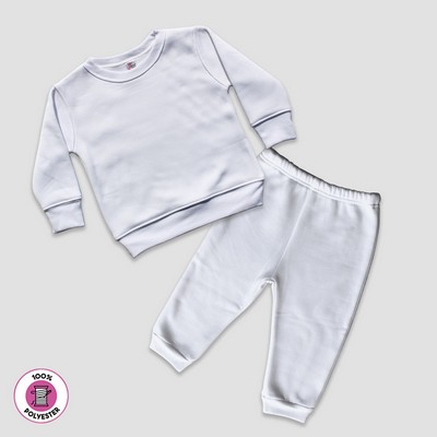 Toddler Fleece Jogger Pants and Sweatshirt Set – White or Natural - 100% Polyester-Laughing Giraffe®
