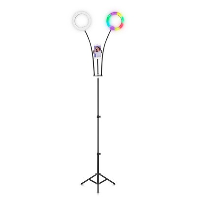 Supersonic Pro Live Stream Double 8" Selfie Ring Light W/ 32 Color Modes