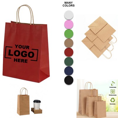 Various Kraft Paper Gift Bags Brown Shopping Packaging