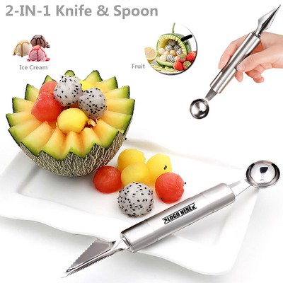 Salad Spoon with Carve Knife