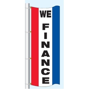 Single Faced Stock Message Free Flying Drape Flag (We Finance)