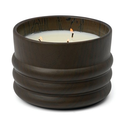 Grain 12 Oz Wood Ceramic Candle - Tobacco And Patchouli