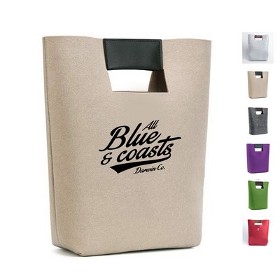 Cross-Decorated Felt Tote Bag with Bible Verse