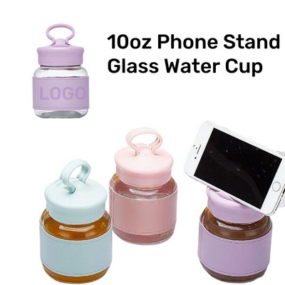 10Oz Phone Stand Glass Water Cup