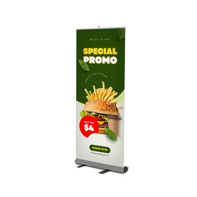 Monza Fx Retractable Banner Stand Kit, Premium Film 33"W x 80"H