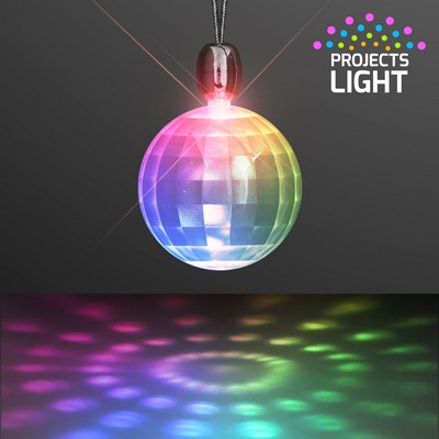 Acrylic Mini Disco Ball Necklace, Light Projecting - BLANK