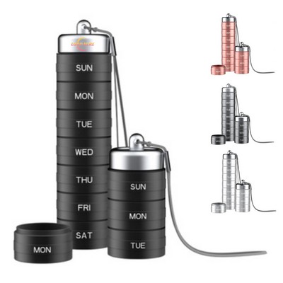 Sealed Waterproof 7-Day Portable Aluminum Alloy Pill Box