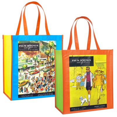 145g Full-Color Printed Laminated RPET Custom Tote Bag (13"x15"x8")