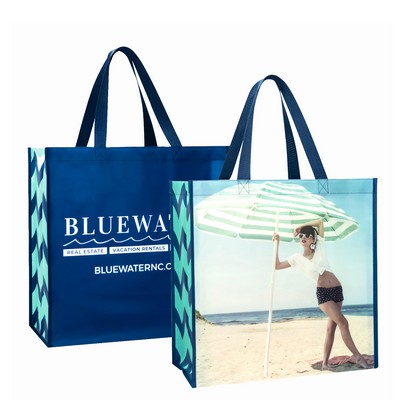 Full-Color Laminated Non-Woven Custom Promotional Tote Bag (15.5"x15.5"x8")