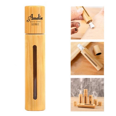 Natural Bamboo Glass Roll-on Oil Perfume Bottle