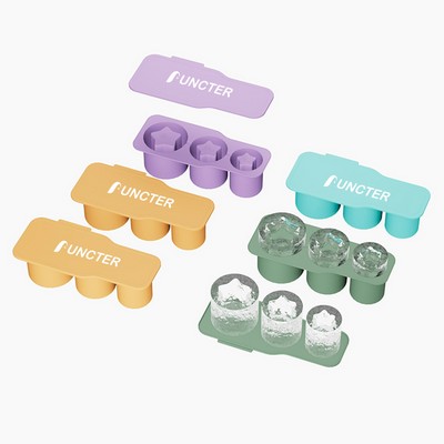 Star Shape Three Sizes Silicone Ice Cube Mold Ice Cube Tray W/ Lid