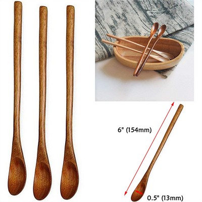 Wooden Long Tea Spoons Coffee Spoons Honey Stirring Spoon