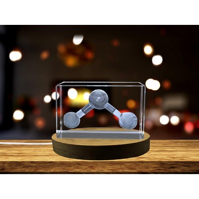 Water Molecule 3D Engraved Crystal Trophy Award - Art & Science Decor