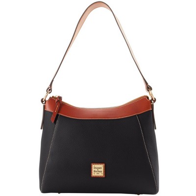 Dooney & Bourke Black Pebble Grain Large Raina Hobo