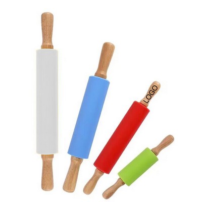 Wooden Handle Silicone Rolling Pin