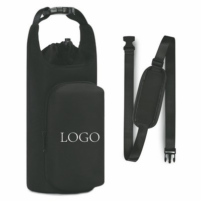 Insulated Water Bottle Carrier Sling Bag With Pockets And Strap