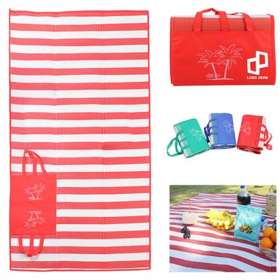 Pp Portable Beach Mat W/ Dual-Handle