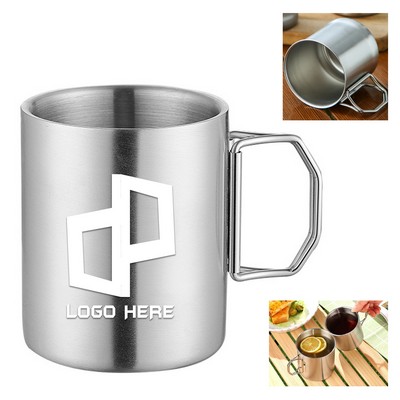 304 Stainless Steel 6.76Oz Folding Handle Water Cup
