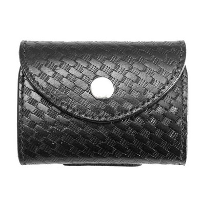 First Class Genuine Basket Weave Leather Glove Holder - Nickel Snap