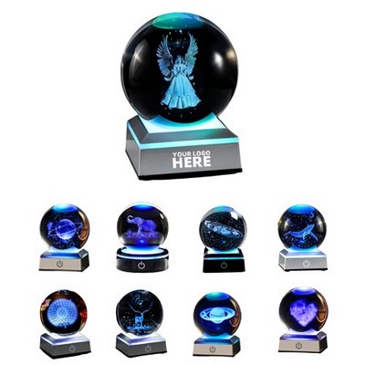 3D Laser Engraved Crystal Ball