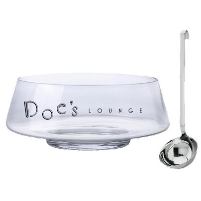 2.5Gal Footed Glass Punch Bowl with Ladle
