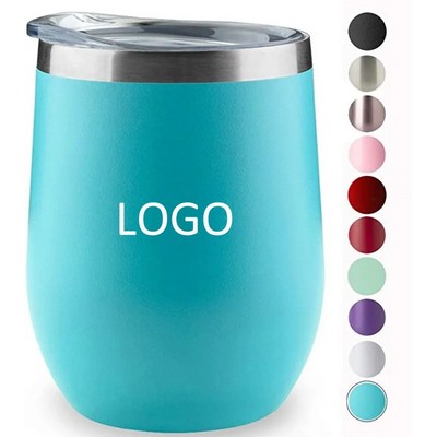 12 oz Stainless Steel Wine Tumbler with Lid