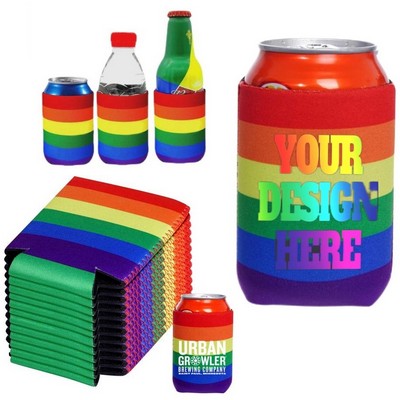 Rainbow Can Coolers Neoprene LGBT Gay Pride Sleeves