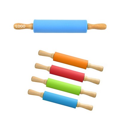 Silicone Wooden Baking Rolling Pin
