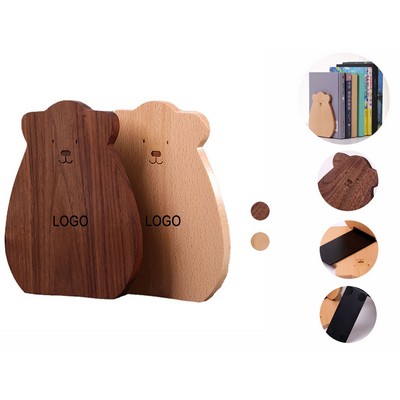 Desktop Wood Bear Book Stands 2 pcs