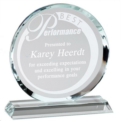 Optical Crystal Round Award (5 1/2" x 6")