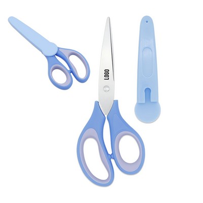 Student Scissors with Rubber Grip and Protective Sheath