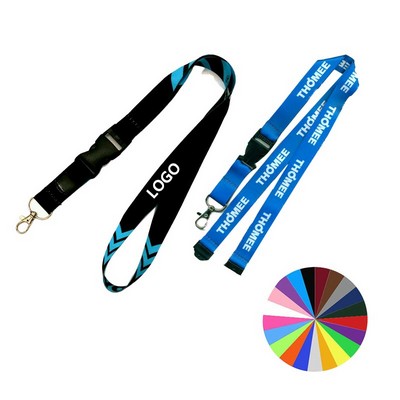 18" Custom Rainbow Polyester Safety Breakaway Lanyard