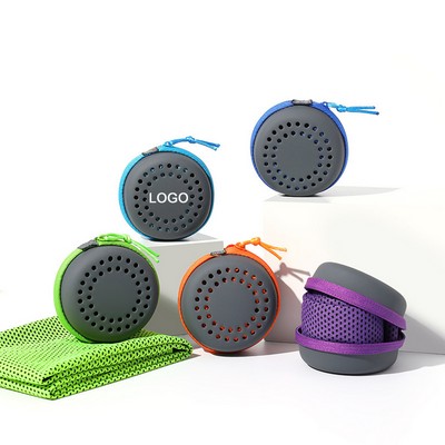 Quick-dry Cooling Sports Towel With Silicone Case