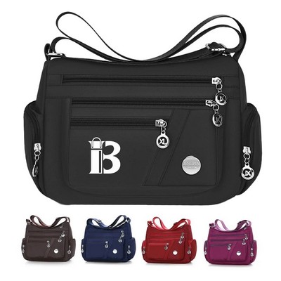 Nylon Multi-Pocket Crossbody Bag