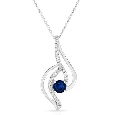 Jilco Inc Sapphire & Diamond Necklace