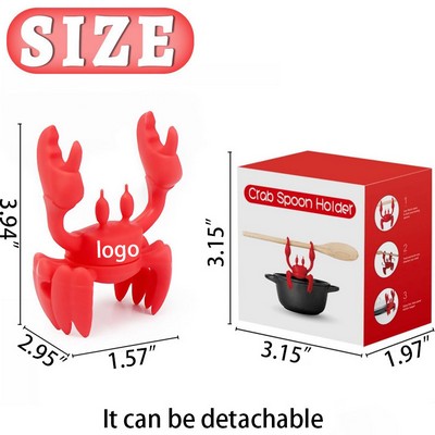 Funny Silicone Crab Kitchen Utensil Holder Non-Slip 1 1/2" x 3" x 4"