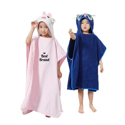 Cute Animal - Hooded Kids' Cape Bath Towels