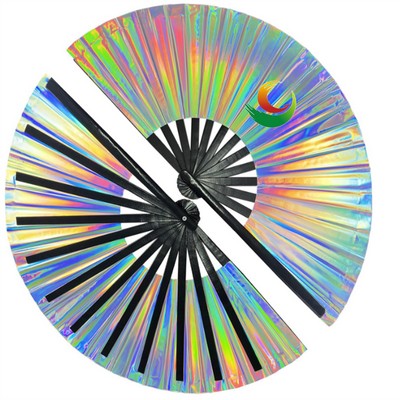 Holographic Laser Colors Hand Fan