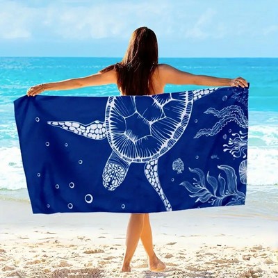 30"x59" Sublimated Sand Proof Waffle Microfiber Beach Towel