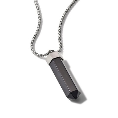 Bulova Jewelry Necklace: Faceted Black Onyx Pendant