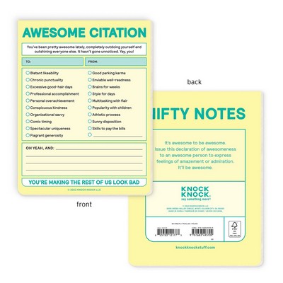 Awesome Citation Nifty Note Pad (Pastel Version) - 9781683493709