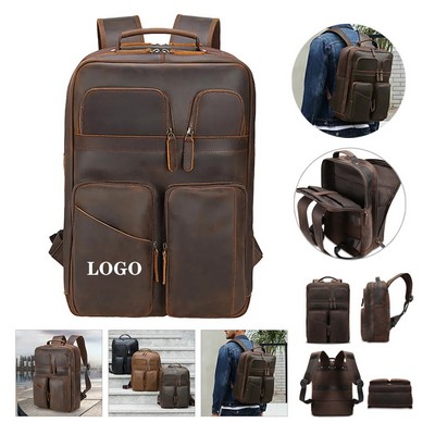 Vintage Leather Laptop Backpack