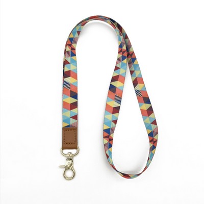 Pop Geometric Leather Buckle Lanyard