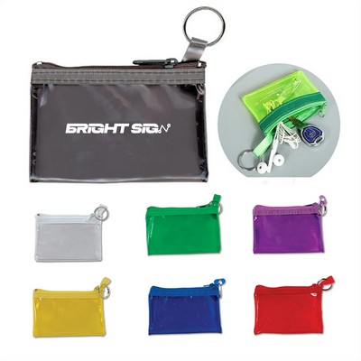 Custom Logo Translucent Zipper Pouch Keychain