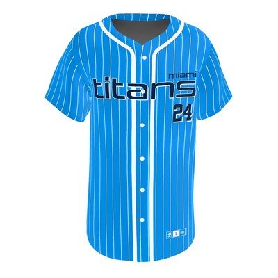 Men's Full Button Pinhole Mesh Polyester Baseball Shirt