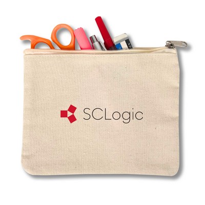 Zippered Cotton Accessory Pouch